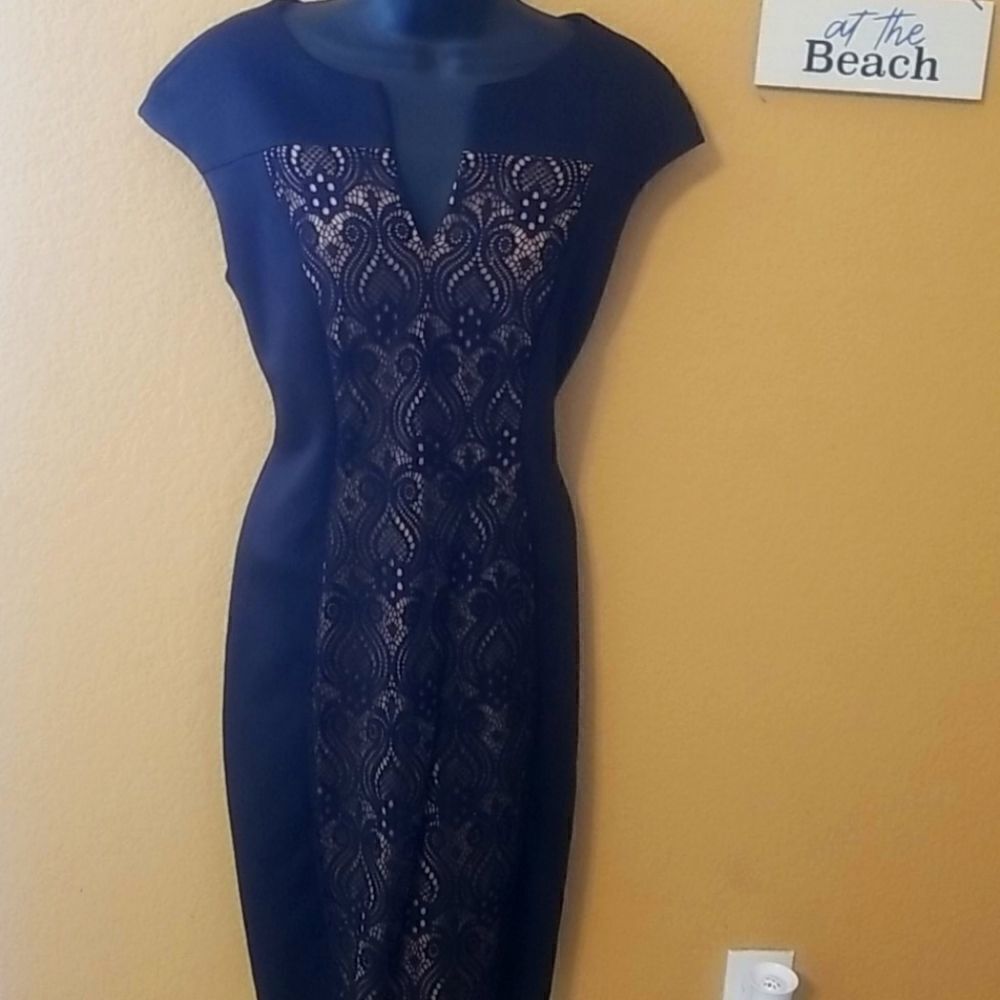 Connected Apparel Black & Nude Dress